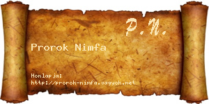 Prorok Nimfa névjegykártya
